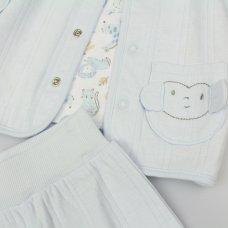 M14259: Baby Boys Waffle Fabric 3 Piece Outfit (0-6 Months)